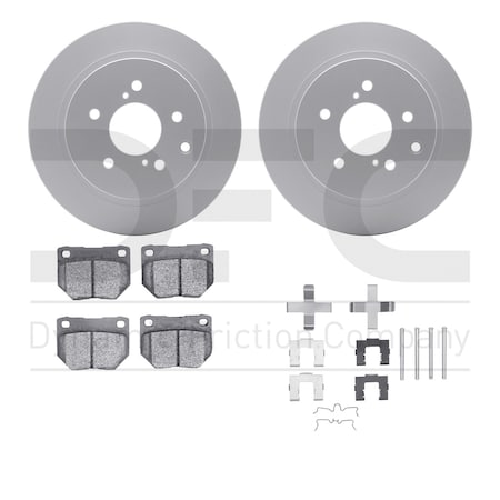 Dynamic Friction Co DFC GEOSPEC Coated Rotors with 5000 Brake Pads - Ceramic and Hardware 4512-67079