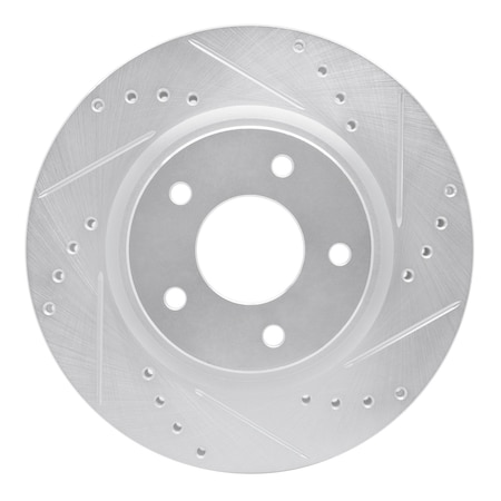 Dynamic Friction Co DFC Brake Rotor - Drilled and Slotted - Silver 631-67106R