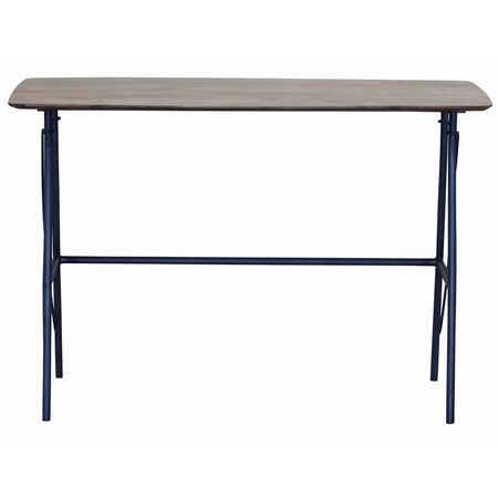 Homeroots 44" Brown and Black Solid Wood Writing Desk 489539