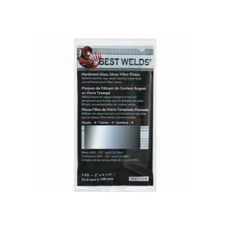 Best Welds Glass Silver Mirror Filter Plate, Silver/9, 2 in x 4.25 in, Glass 901-932-115-9
