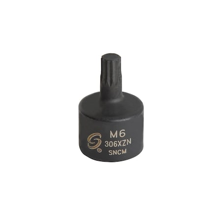 Sunex 3/8 in Drive M6 Stubby Triple Square Impact Socket 306XZN