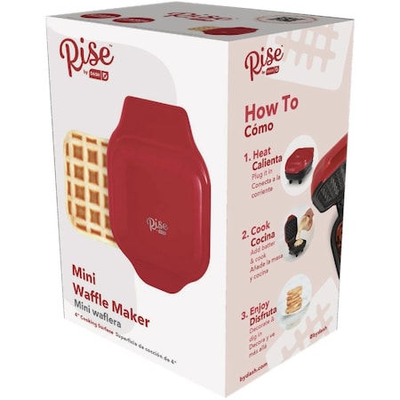 Dash Rise by 4'' Red Mini Waffle Maker RMW001GBRR06