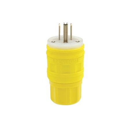 Leviton Industrial Grade Plug, Wetguard 15 Amp, 125 Volt 14W47