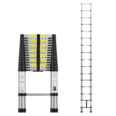 Edendirect 15.5ft. Telescoping Extension Ladder, Aluminum, Portable, with Carry Bag, 330 lbs Capacity ED-STR4.7-S1-HR