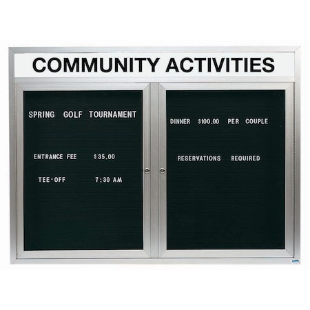 Aarco Outdoor Enclosed Directory w/ Al Frame Header, Clear Satin Anodized Finish, 36''Hx48''W OADC3648H