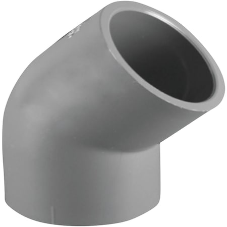 Charlotte Pipe And Foundry 1/2'' Slip x Slip Schedule 80 45 Deg. PVC Elbow, 1/8 Bend PVC 08309 1000HA
