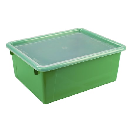 Storex Deep Storage Tray with Lid, Green 62547U05C