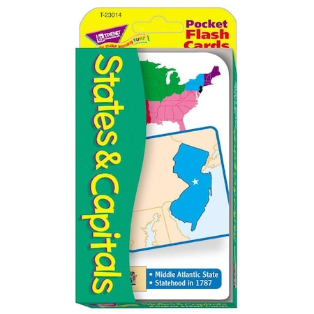 Trend Enterprises States + Capitals Pocket Flash Cards T23014