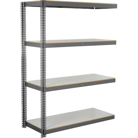 Global Industrial 4 Shelf, Heavy Duty Boltless Shelving Add On, 72"Wx24"Dx60"H, Laminate Deck B3164901