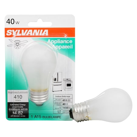 Ledvance/ Sylvania Incandescent A15 Bulb Inside Frost Medium Aluminum Base 40Watt120Volt 40A15/IF/BL-120V/10117