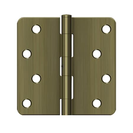Deltana 4 x 4 x 1/4 Radius Hinge; Heavy Duty; Antique Brass Finish S44R4N5