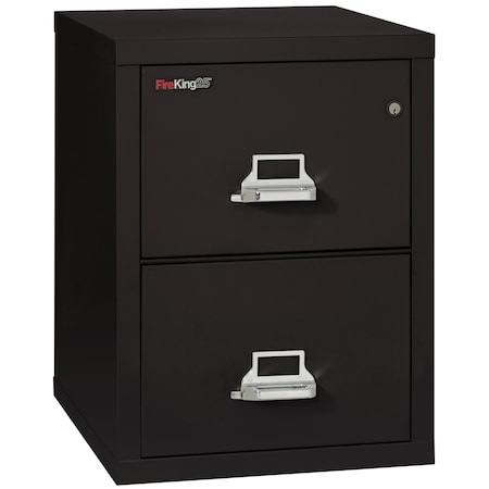 Fireking 15-1/4" W 2 Drawer Fire-Resistant Vertical File Cabinet, Black, Legal 2-2125-CBL