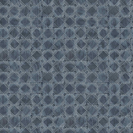 Chesapeake Button Block Navy Geometric Wallpaper 3125-72306