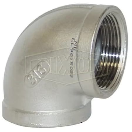 Dixon Threaded 90Deg Pipe Elbow, 4 in Nominal, FNPT End Style, 150 lb, 316 SSss Steel EL90400SS