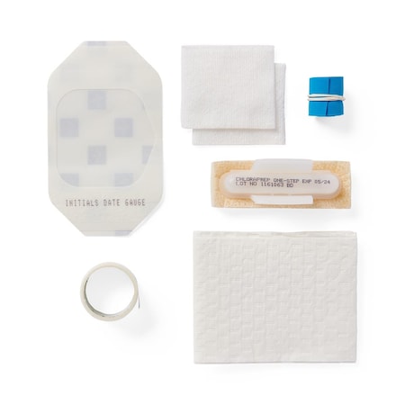 Medline 7-Piece IV Start Kit w 1 ChloraPrep Applicator, SureSite Window Dressing, 1 Poly-Backed Towel, 100PK DYND74262