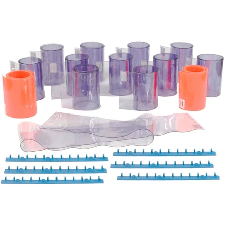 Global Industrial Standard Grade Smooth Clear Strip Door Curtain 12'W x 8'H 786009