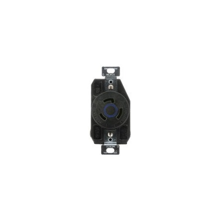 Eaton Locking Receptacle, L6-20R, 20 A, 250V AC, 2 Pole, Spring Clamp Terminals, Black, Blue AHCL620R