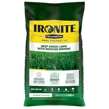 Ironite Ironite 100524194 Lawn Fertilizer, 15 lb Bag 100524194
