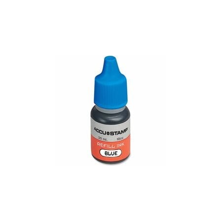 Cosco ACCU-STAMP Gel Ink Refill, Blue, 0.35 oz Bottle 90682