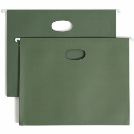 Smead 3-1/2" Hanging File Pockets with Sides, Letter, Standard Green, 10/Box 64220