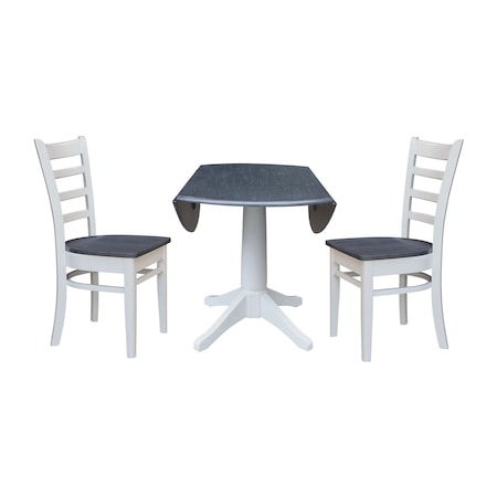 Whitewood Industries Extension Dining Tables, 45 in L, 38 in H, Parawood, 3 Piece Set K05-42DPT-27-C617-2