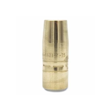 Bernard Air-Cooled Bore Nozzle, Standard-Duty, Slip-On, 3/4 in Bore, 1/8 in Recess, Tapered, Brass, 10PK 360-401-7-75