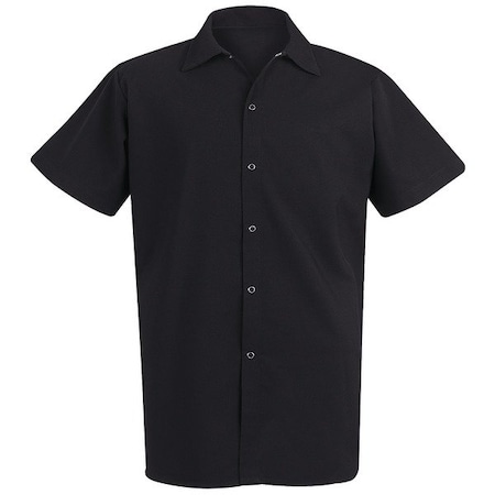 Red Kap Unsx Black Spun Poly Ss Cook Shirt 5035BK SS 5XL