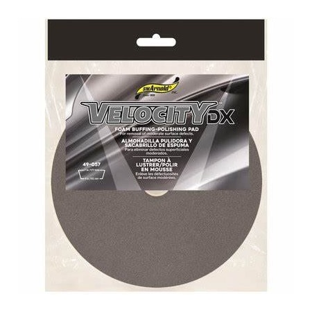 S.M. Arnold Flat Coned Pad, 6 in Overall Dia, Hook and Loop, Yellow 49-036