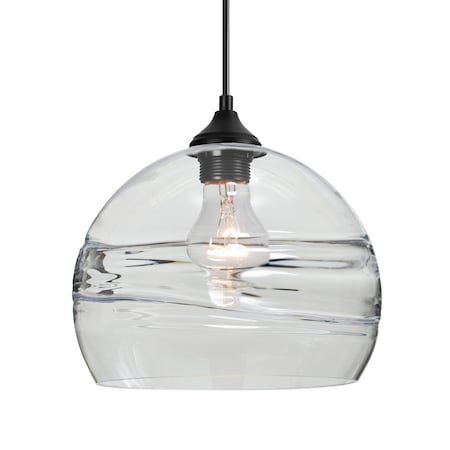 Besa Lighting Besa Spirit 10 Outdoor Pendant, Clear, Black Finish, 1x 60W MAX E26 Base OP-SPIR10CL-BK