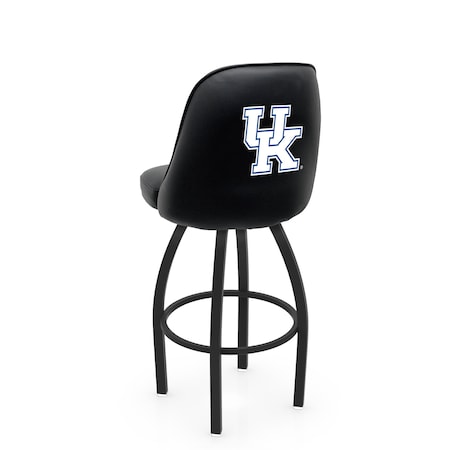 Holland Bar Stool Co Logo Grizzly Kentucky  in.UK in. 25 in. Swivel Counter Stool with Black Wrinkle Finish L048