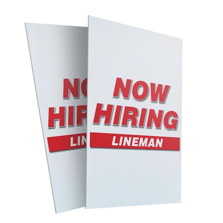 Signmission Lineman, Plastic Signs Only 24 Inch x 36 Inch, Corrugated Plastic, 2PK CSB-2436-2PACK-LINEMAN