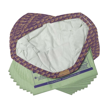 Proteam Vacuum Bag, 11 1/2 in H, Paper, PK10 107666
