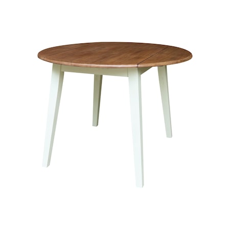 Whitewood Industries Rectangular Dual Drop Leaf Dining Table, 42 in W, 30 in L, 42 in H, Parawood, Hickory/Shell T79-42DL