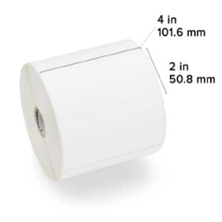 Zebra Zebra Thermal Transfer Label, Polypropylene, 4" x 2", PolyPro 3000T, 1" Core, 1,110 labels/Roll, 4PK 18932
