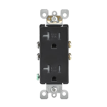 Leviton Residential Grade Decora Receptacle, 20 Amp, 125 Volt T5825-E