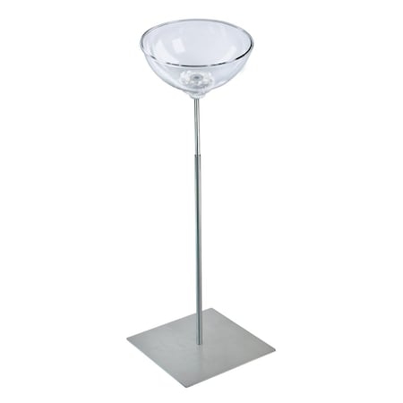 Azar Displays Pedestal Bowl Display Floor Stand with Single 10in Diameter Bowl on Square Metal Base 700971