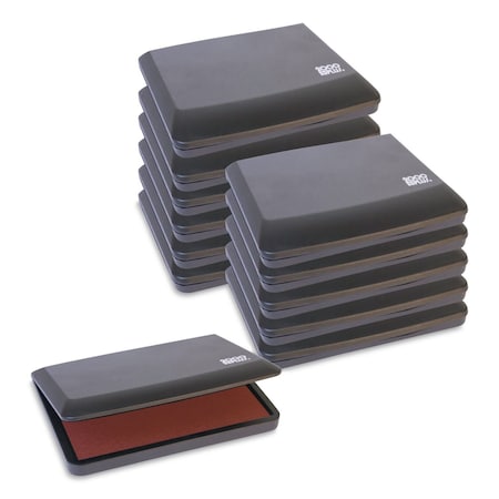 Cosco One-Color Felt Stamp Pad 2000 PLUS, #1, 4.25 x 2.75, Red, 12PK 090410-CT