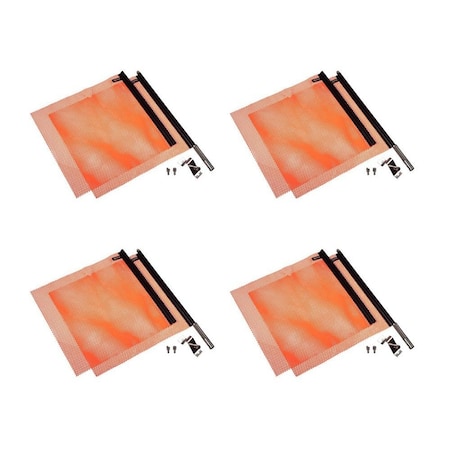 Mytee Products EZ Mount 18in x 18in Jersey Orange Mesh Safety Flag DOT Compliant, 4PK VMF-MK-ORANGEx4