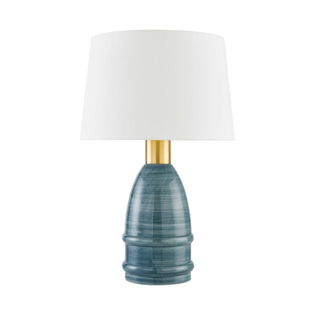 Mitzi Zoe Feldman X Tenley 1 Light Table Lamp 12 In. Aged Brass/Ceramic Inchyra Blue HL887201-AGB/CYB