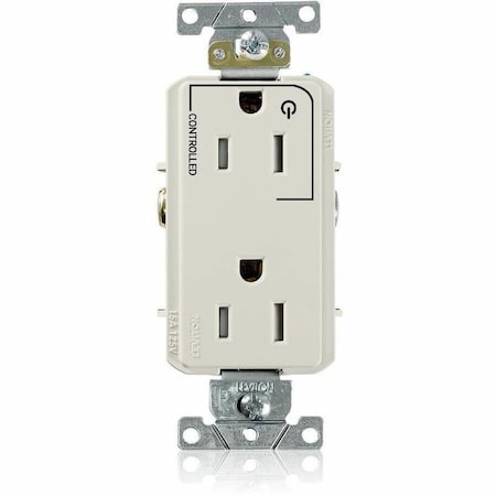 Leviton Dec Plus Dup 15A 125V TR 1Mrk-Ctrl LtAl TDR15-S1T
