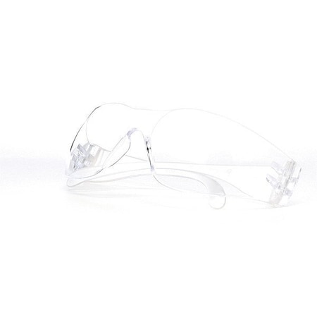 3M Virtua Safety Glasses, Scratch-Resistant, Wraparound, Frameless, Clear Arm, Clear Lens 62099