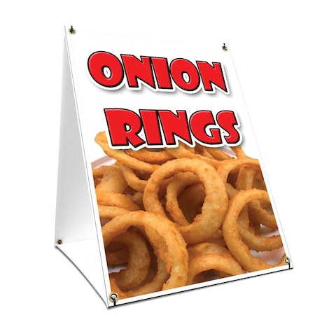 Signmission Onion Rings, 24 Inch x 18 Inch A-frame Yard Sign, Plastic Sign SBC-1824-Onion Rings