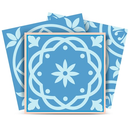 Homeroots 5" X 5" Ocean Blue Mosaic Peel And Stick Removable Tiles 390804
