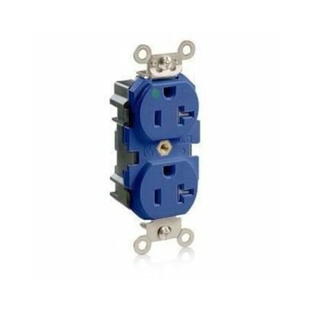 Leviton Lev-Lok Hospital Grade Tamper Resistant Duplex Receptacle, 20 Amp, 125 Volt M8300-SGB