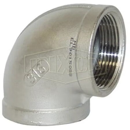 Dixon Threaded 90Deg Pipe Elbow, 1/4 in Nominal, FNPT End Style, 150 lb, 316 SSss Steel EL90025SS
