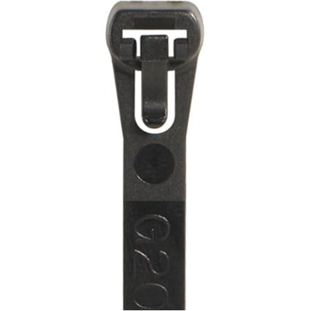 Partners Brand Cable Tie, 5-1/2 in L, Black, 50 lb Strength, 1000 PK CTR55B