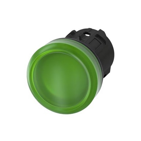Siemens Indicator light, 22 mm, round, plastic, green, lens, smooth 3SU1001-6AA40-0AA0-ZY19