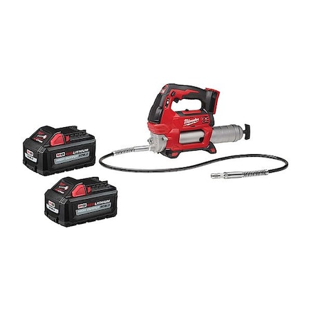 Milwaukee Tool M18 XC6.0 Battery 2PK + M18 Grease Gun 48-11-1862, 2646-20