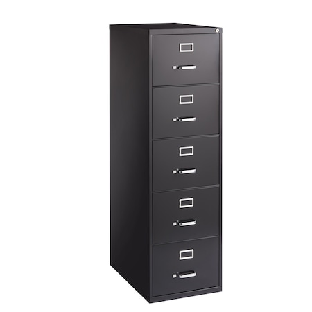 Hirsh 18" W 5 Drawer Vertical File Cabinet, Black, Legal 17781