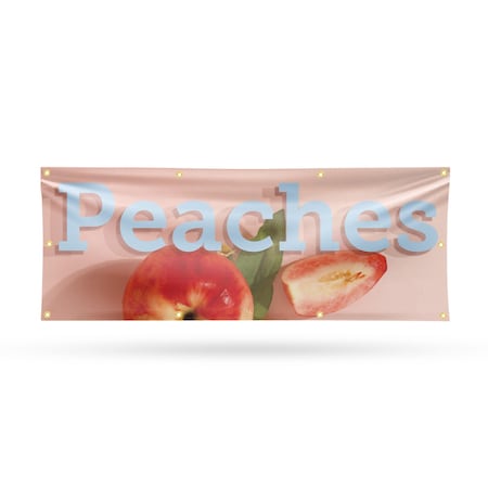 Signmission Peaches, 36 Inch x 96 Inch, Vinyl Banner B-96-30782
